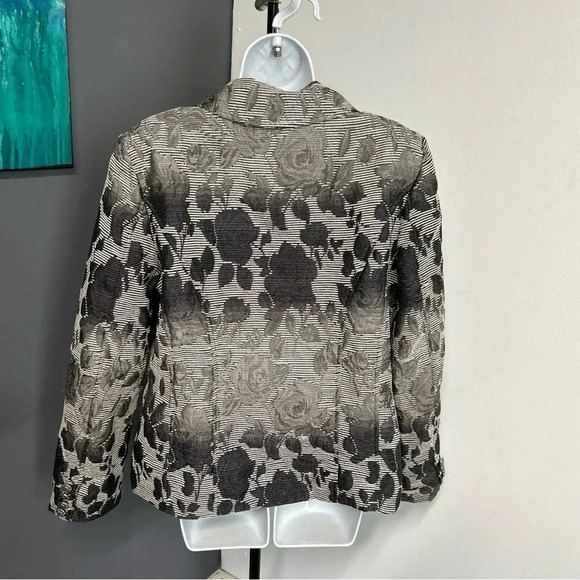 Katherine New York Women’s XL‎ Textured Floral Blazer 2 Button Regal Old Money - Picture 7 of 16